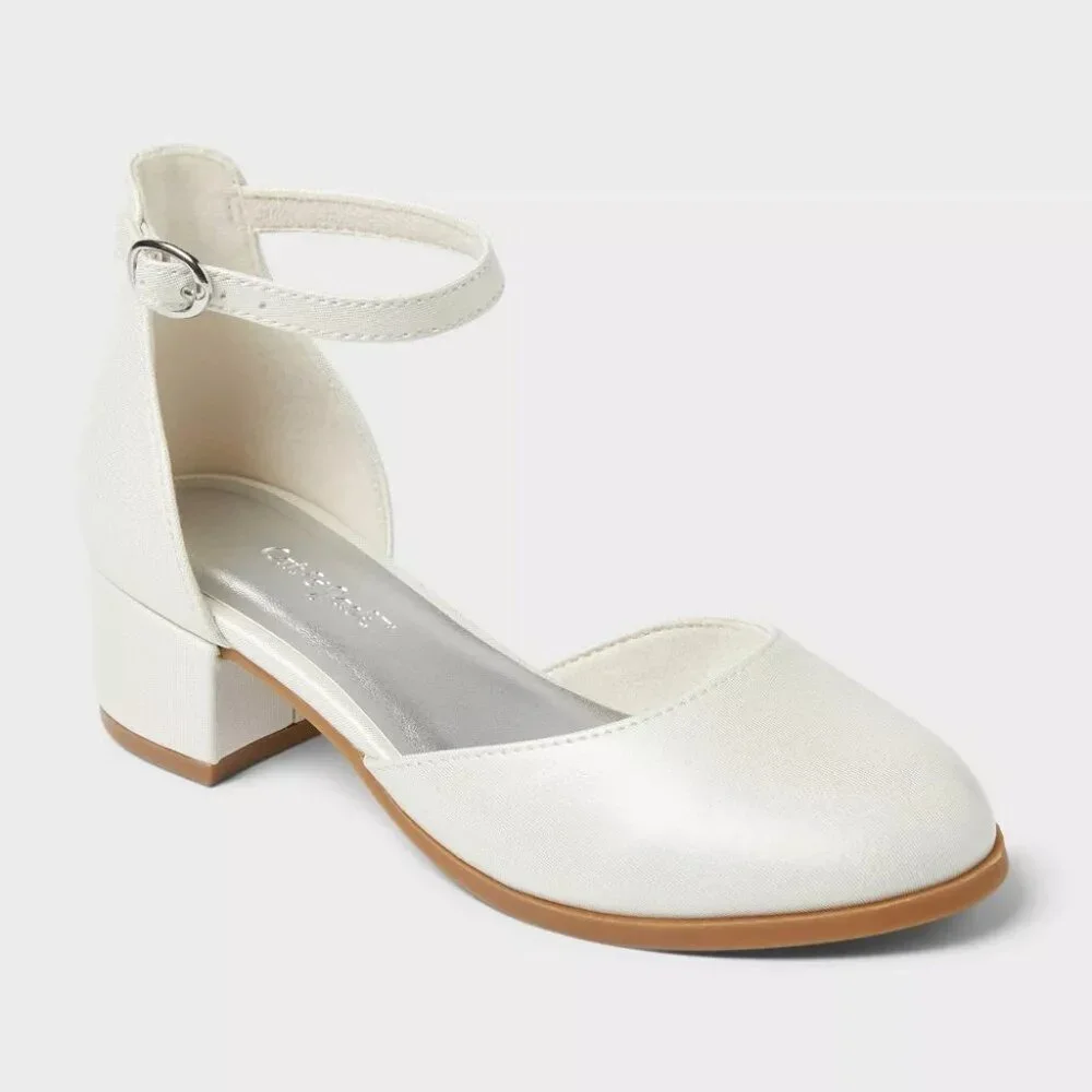 NEW Art Class Kids' Hazel Dress Heels - White - Size 13